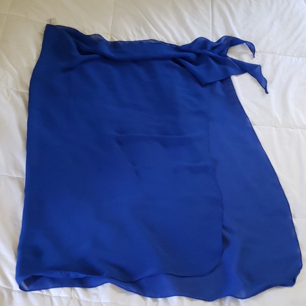 Royal blue chiffon sarong O/S